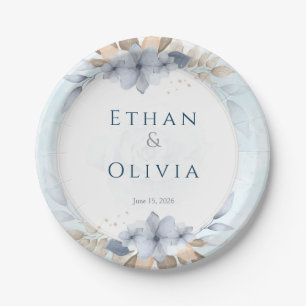 Elegant Blue Floral Wedding Decorative Plate   Per