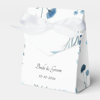 Elegant Blue Floral Wedding Favour Box