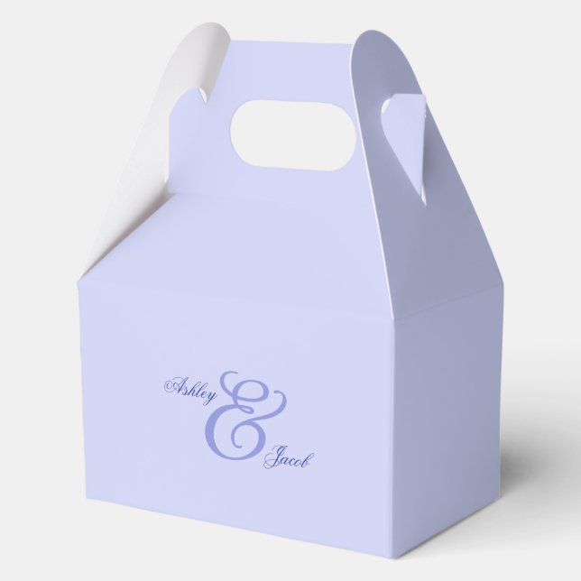 Elegant Blue Floral Wedding Large Welcome  Favour Box (Front)