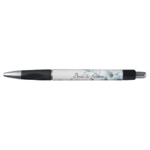 Elegant Blue Floral Wedding Pen