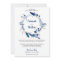 Elegant Blue Floral Wreath Wedding Invitation