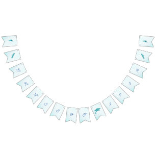 Elegant Blue Flower Customisable Graduation Bunting
