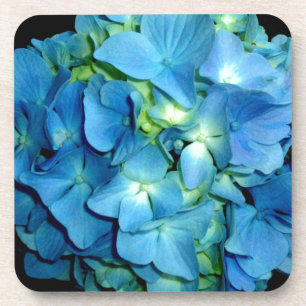 Elegant blue flower floral hydrangea coaster