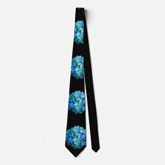 Elegant blue flower floral hydrangea   tie (Front)