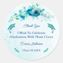 Elegant Blue Flower Graduation Customised