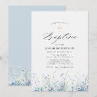 Elegant blue flowers baptism