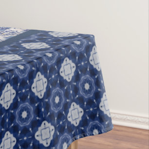 Elegant Blue flowers chinoiserie toile monogram Tablecloth