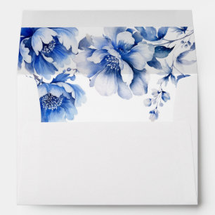 Elegant blue flowers envelope