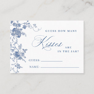 Elegant Blue Flowers Guess How Many Game Card