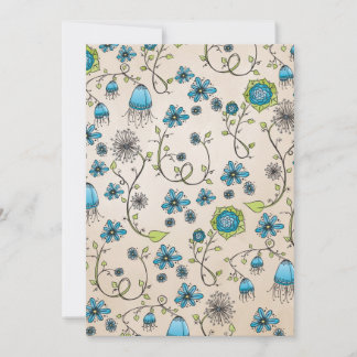 Elegant blue flowers in beige background