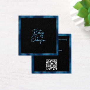 Elegant Blue Foil and Black Business Card