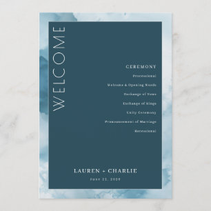 Elegant Blue Formal Ceremony Schedule Programme