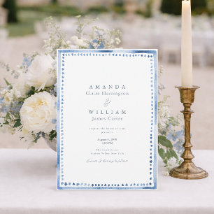 Elegant Blue French Estate Wedding Invitation 