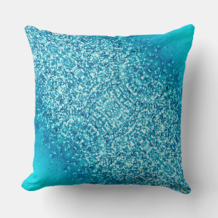 Elegant Blue Frost Sparkle Throw Pillow 2