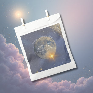 elegant blue galaxy celestial sky wedding favour bags