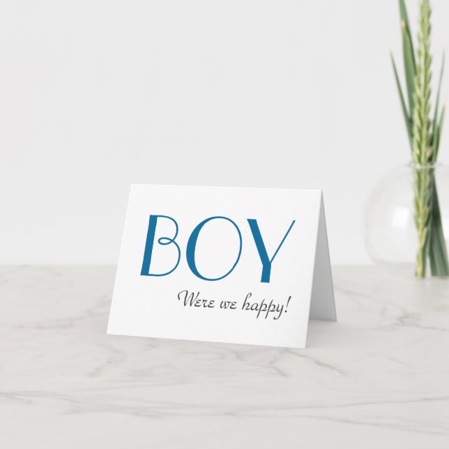 Elegant Blue Gender Reveal Thank You Card (Front)