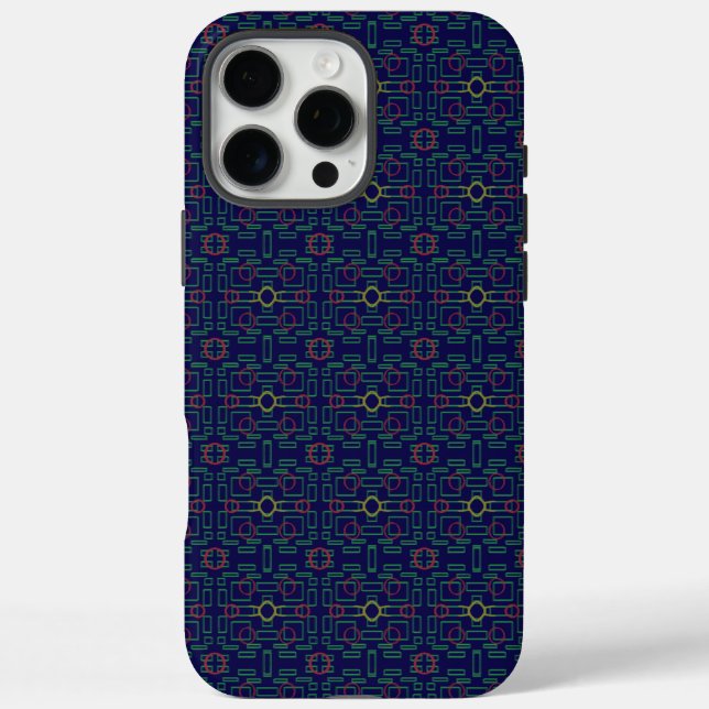 Elegant Blue Geometric  Case-Mate iPhone Case (Back)
