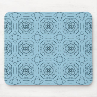 Elegant Blue Geometric Line Art Seamless Pattern Mouse Pad