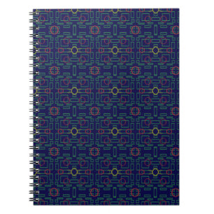 Elegant Blue Geometric Spiral Photo Notebook