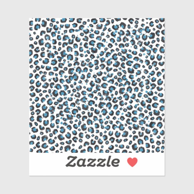 Elegant Blue Glitter Black Leopard Animal Print (Sheet)