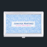 Elegant Blue Glitter & Sparkles Texture 2 Business Card Holder<br><div class="desc">Elegant blue glitter and sparkles with pink blue and blue green tones.  Suggested blue and pink font colour. Available on other products. Fully customisable business card holder template. If you need any help customising any of my designs,  contact ArtOnWear designer. Free text formatting with live help available by request.</div>