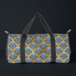 Elegant Blue Gold Art Deco Vintage Pattern Duffle Bag<br><div class="desc">Elegant Blue Gold Art Deco Vintage Pattern Duffel Bags features an elegant art deco pattern in blue and gold. Created by Evco Studio www.zazzle.com/store/evcostudio</div>