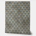 Elegant Blue Gold Art Deco Vintage Pattern Wallpaper<br><div class="desc">Elegant Blue Gold Art Deco Vintage Pattern Wallpaper features a chic elegant art deco pattern in blue and gold. Perfect for home decor, office decor, event decor and party decor. Created by Evco Studio www.zazzle.com/store/evcostudio</div>