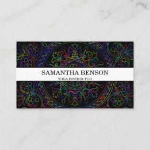 Elegant Blue & Gold Lotus Yoga Instructor Business Card
