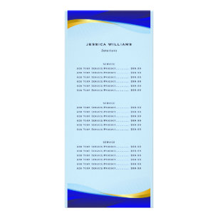 Elegant Blue Gold Luxury Designer Logo Business Rack Card