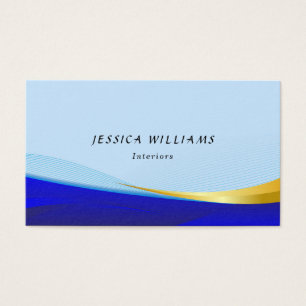Elegant Blue Gold Luxury Designer Logo Gift Card
