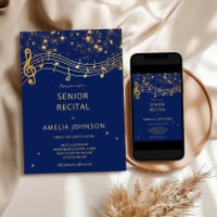 Elegant Blue Gold Music Senior Recital