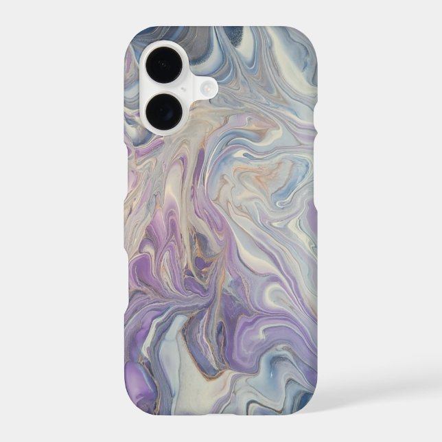 Elegant Blue, Gold, White and Purple iPhone Case (Back)