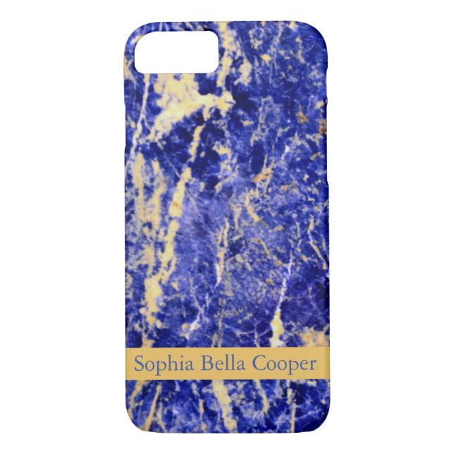 Elegant Blue Granite blue marble blue stone Case-Mate iPhone Case (Back)