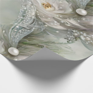 Elegant Blue, Gray, and Pearly Swirls Wrapping Paper