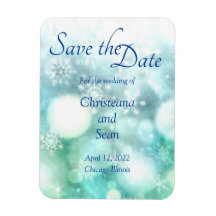 Elegant Blue Green Sparkling Snowflake Watercolor