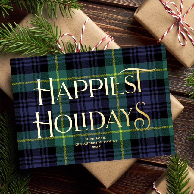 Elegant Blue Green Tartan Christmas Non-Photo (Creator Uploaded)