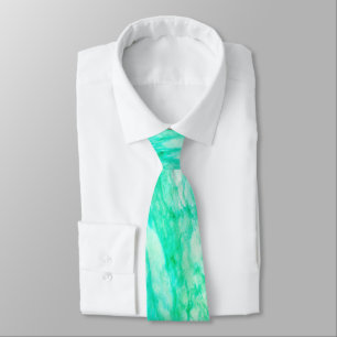 Elegant Blue Green Turquoise Aqua Marbled Pattern Tie