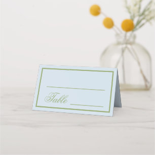 Elegant Blue Green Wedding Place Card
