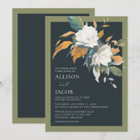 Elegant Blue Green White Floral Wedding