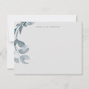 Elegant Blue Greenery Personalised Stationery Card