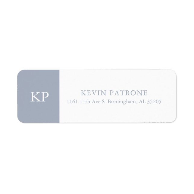 Elegant Blue Grey | Grey Text Minimalistic (Front)