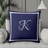 Elegant blue grey initial monogram
