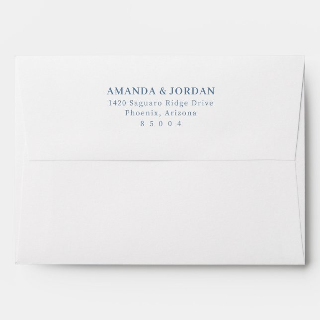 Elegant Blue Grey Minimalist Envelope (Back (Top Flap))