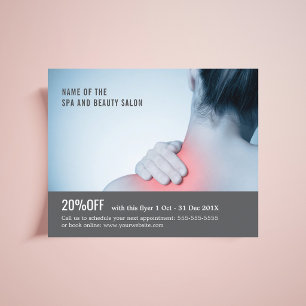 Elegant Blue Grey Photo Massage Therapist Flyer