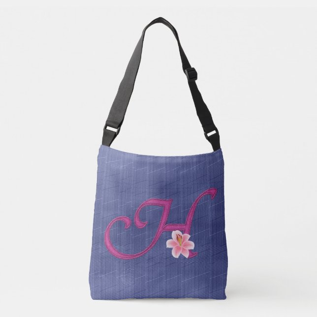 Elegant Blue H Crossbody Bag (Front)
