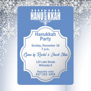 Elegant Blue Hanukkah Party 