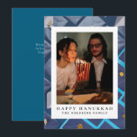 Elegant Blue Happy Hanukkah Family 1 Photo Holiday Card<br><div class="desc">light and love| Elegant Blue Happy Hanukkah Family 1 Photo</div>