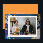 Elegant Blue Happy Hanukkah Family 1 Photo Holiday Card<br><div class="desc">light and love| Elegant Blue Happy Hanukkah Family 1 Photo</div>