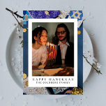 Elegant Blue Happy Hanukkah Family 1 Photo Holiday Card<br><div class="desc">light and love| Elegant Blue Happy Hanukkah Family 1 Photo</div>