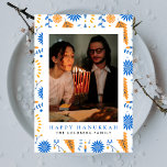 Elegant Blue Happy Hanukkah Family 1 Photo Holiday Card<br><div class="desc">light and love| Elegant Blue Happy Hanukkah Family 1 Photo</div>
